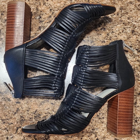 1. STATE 'Kenton' Caged Gladiator Block-Heel Sandal - Black - Size 5 - Picture 3 of 9